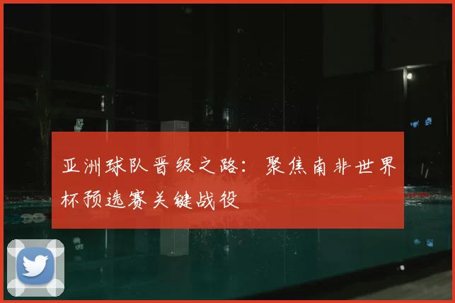 亚洲球队晋级之路：聚焦南非世界杯预选赛关键战役